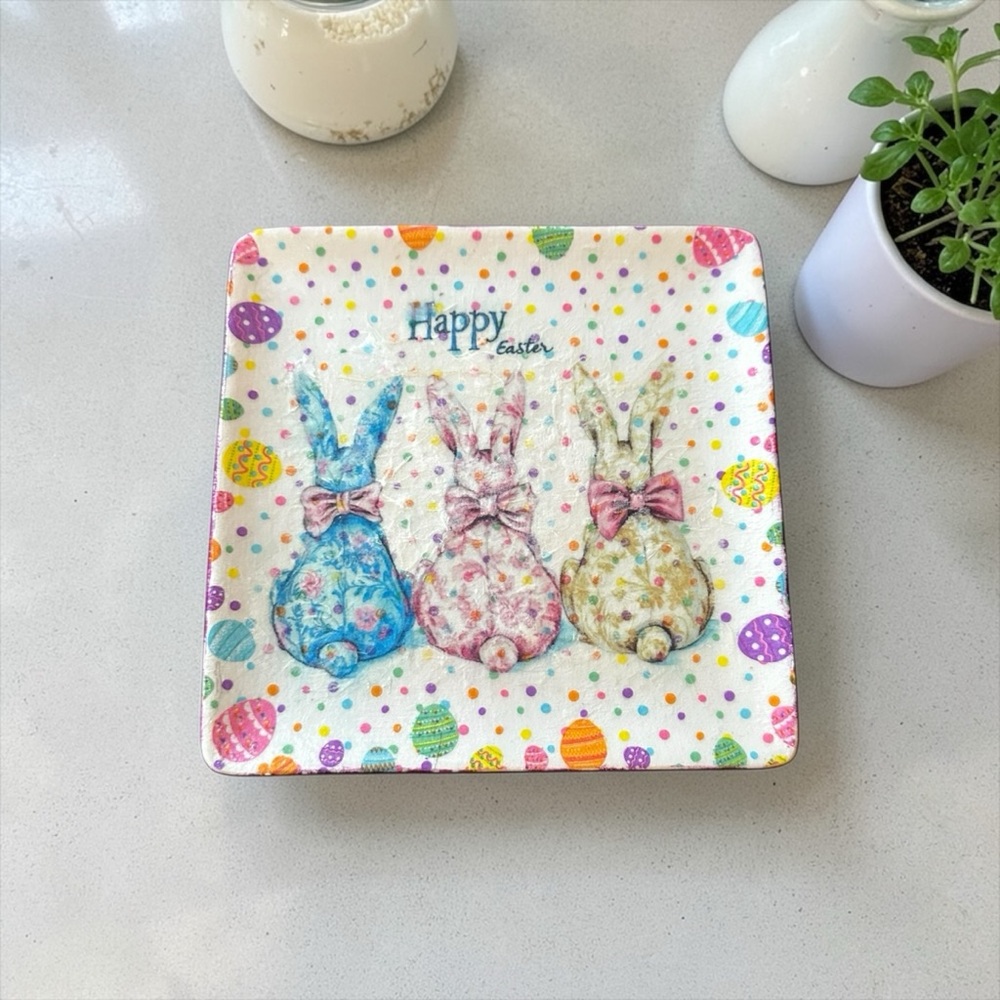 Handcrafted Easter Bunny Plate